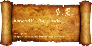 Vancsó Rajmunda névjegykártya